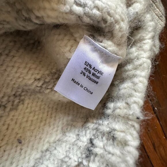 La Ligne New York Chunky Knit Crew Neck Oversized Sweater Women Medium Cream Gre - Picture 4 of 8